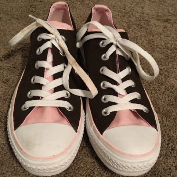 pink and brown converse